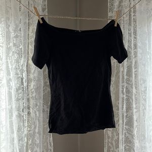 Black Scoop Neck Tee